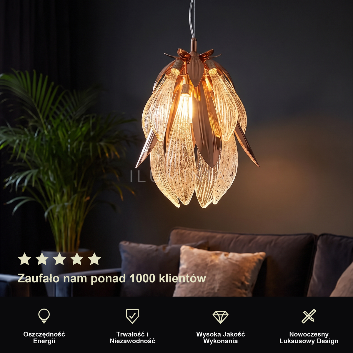 Lampa wisząca miedź | Zenoria