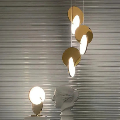 Lampa wisząca minimalistyczna aluminiowa dysk | Vivenna