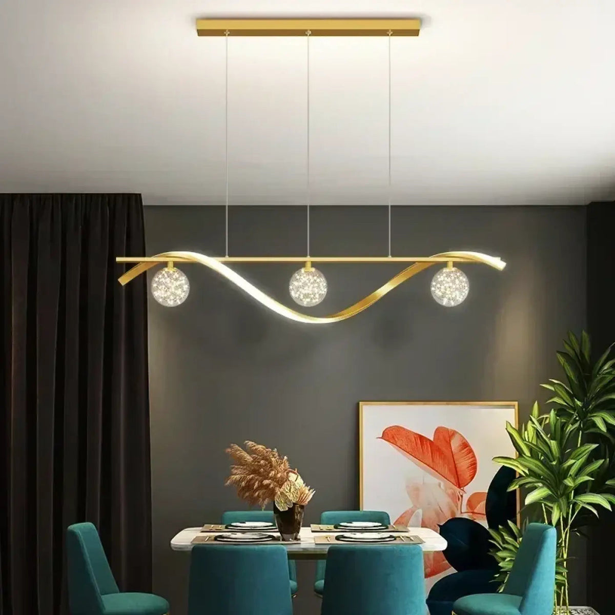 Lampa wisząca modna falowana kula | Calisa