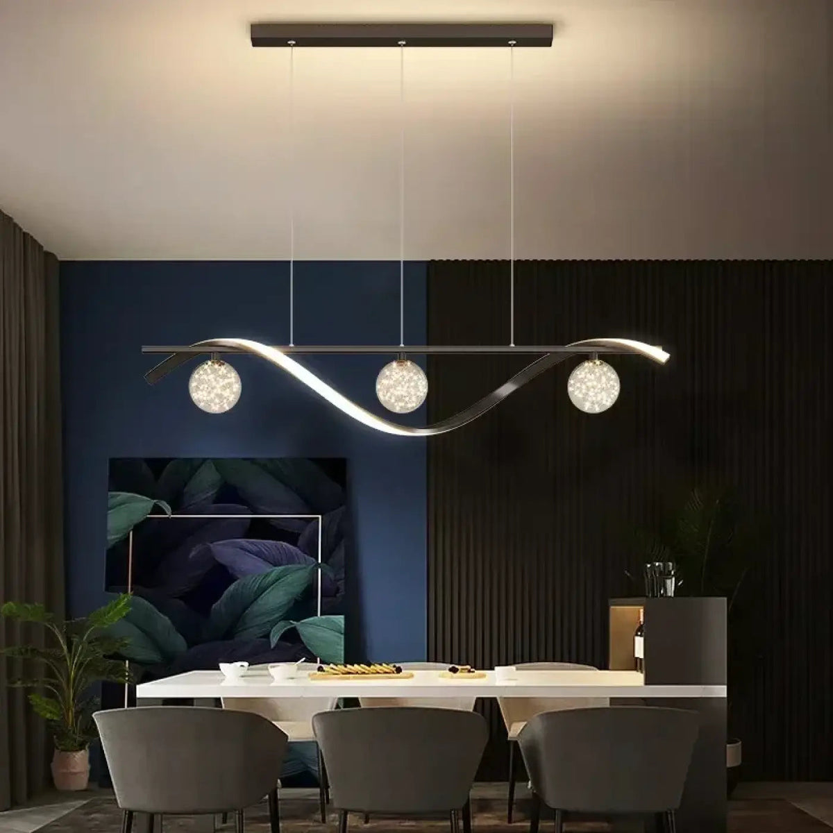 Lampa wisząca modna falowana kula | Calisa