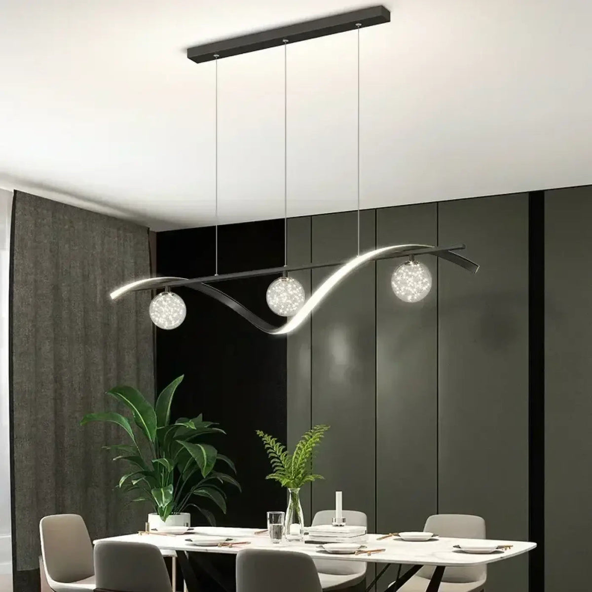 Lampa wisząca modna falowana kula | Calisa