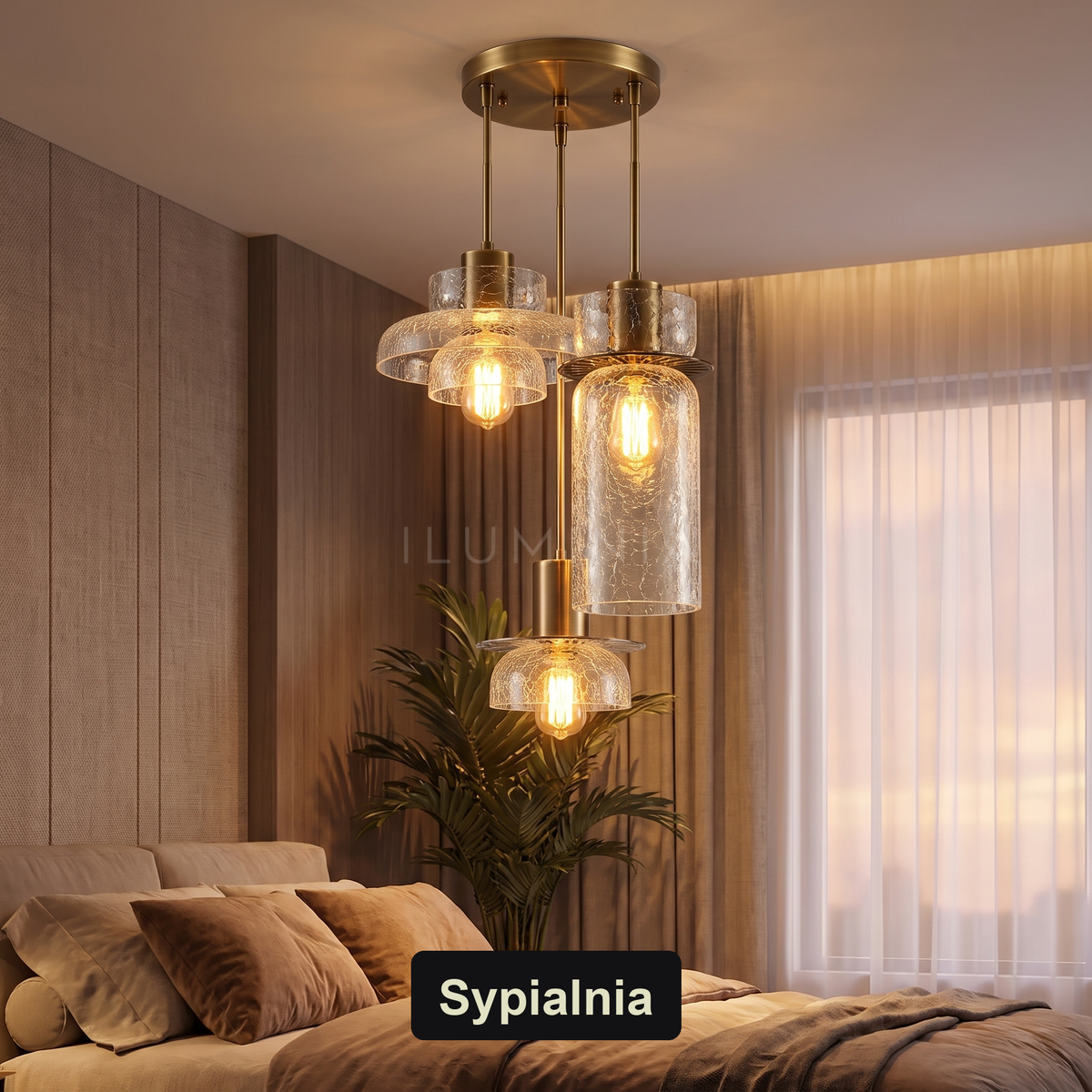Lampa wisząca mosiądz | Leonessa