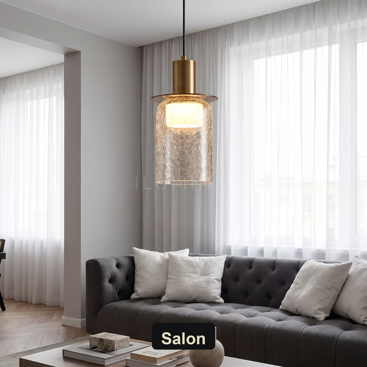 Lampa wisząca mosiądz | Leonessa