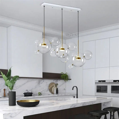 Lampa wisząca mosiężna szklana metalowa | Laururna