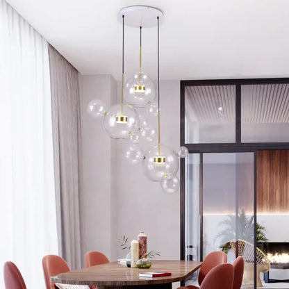 Lampa wisząca mosiężna szklana metalowa | Laururna