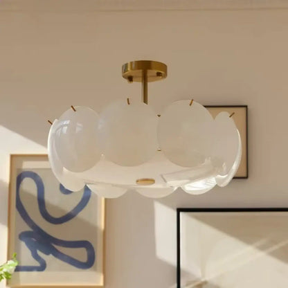 Lampa wisząca mosiężna szklana | Miranante