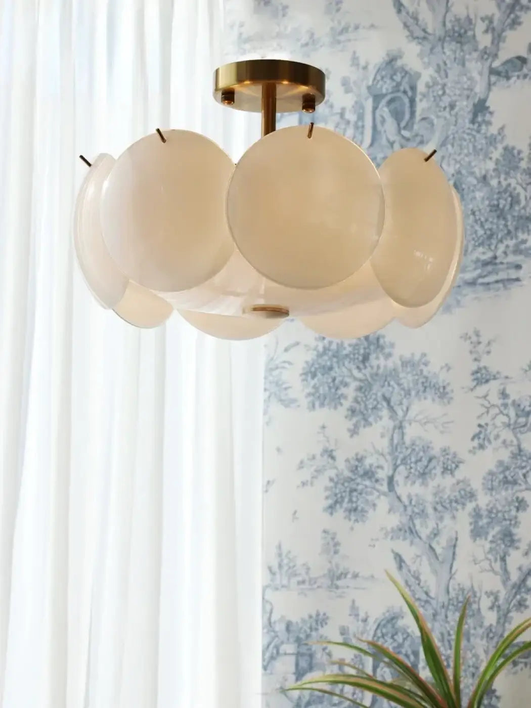 Lampa wisząca mosiężna szklana | Miranante