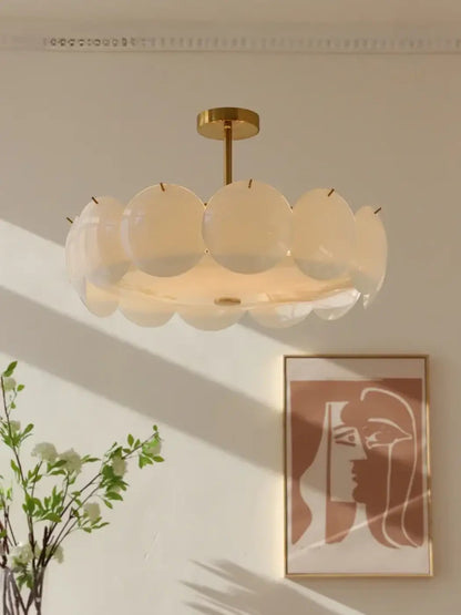 Lampa wisząca mosiężna szklana | Miranante