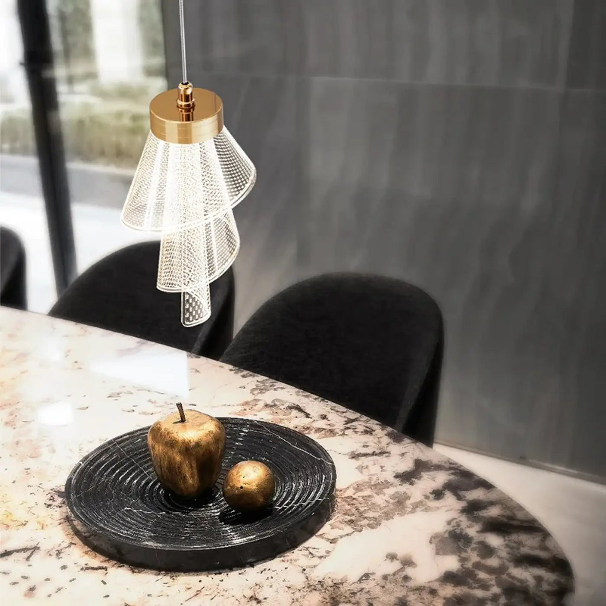 Lampa wisząca mosiężna złota | Vinelia