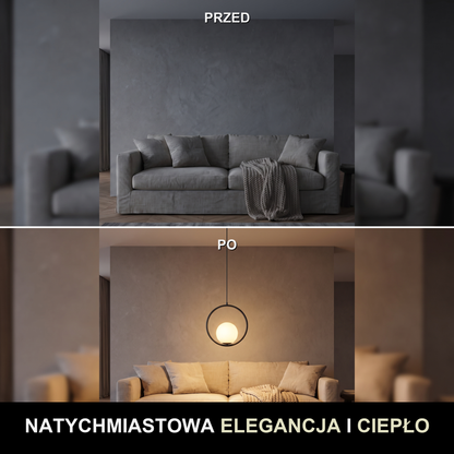 Lampa wisząca nad łóżko | Fiorella – przed i po