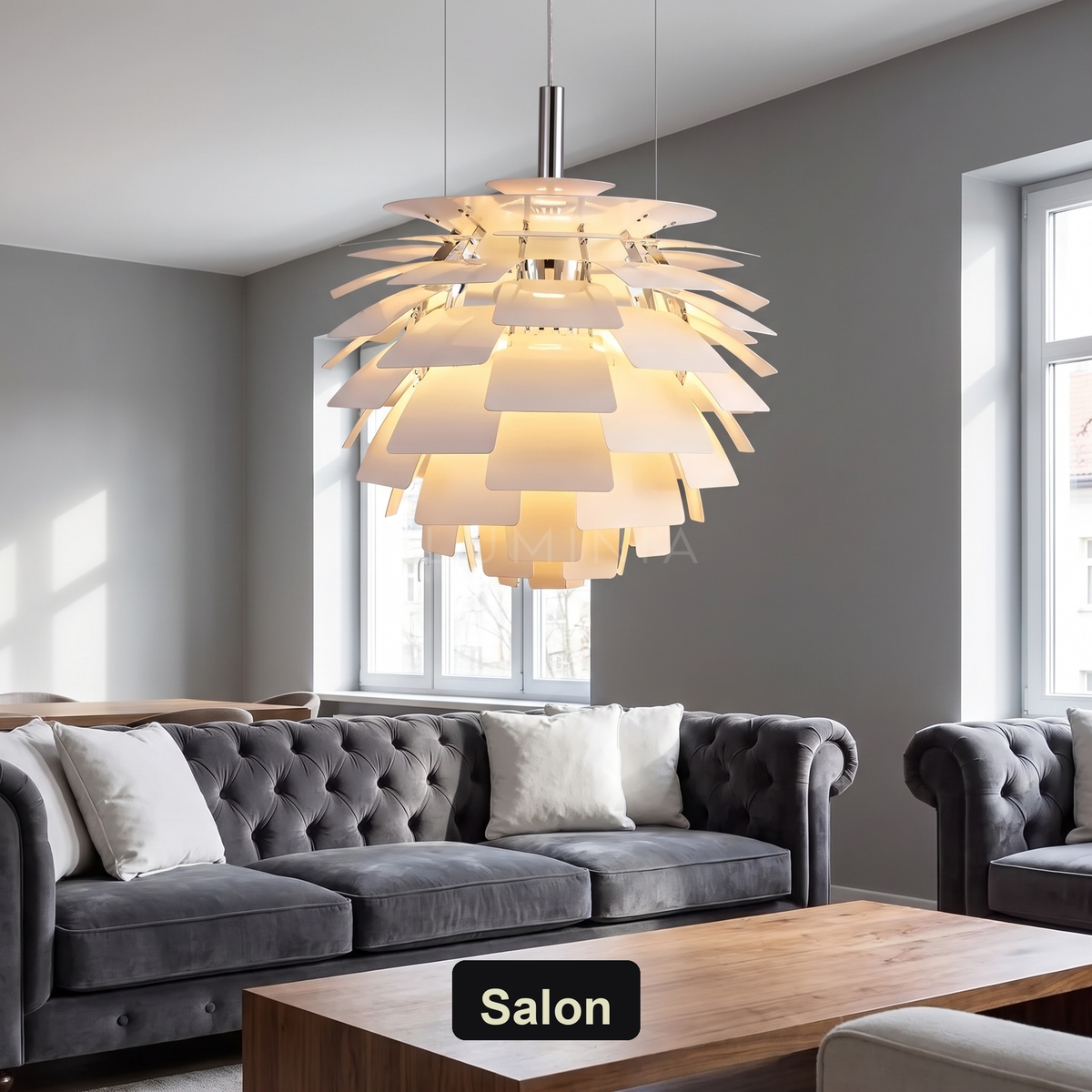 Lampa wisząca nowoczesna designerska biała | Ricella – salon