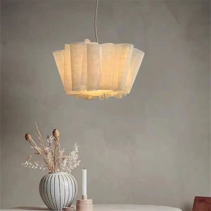 Lampa wisząca nowoczesna tkanina beżowa | Primilla