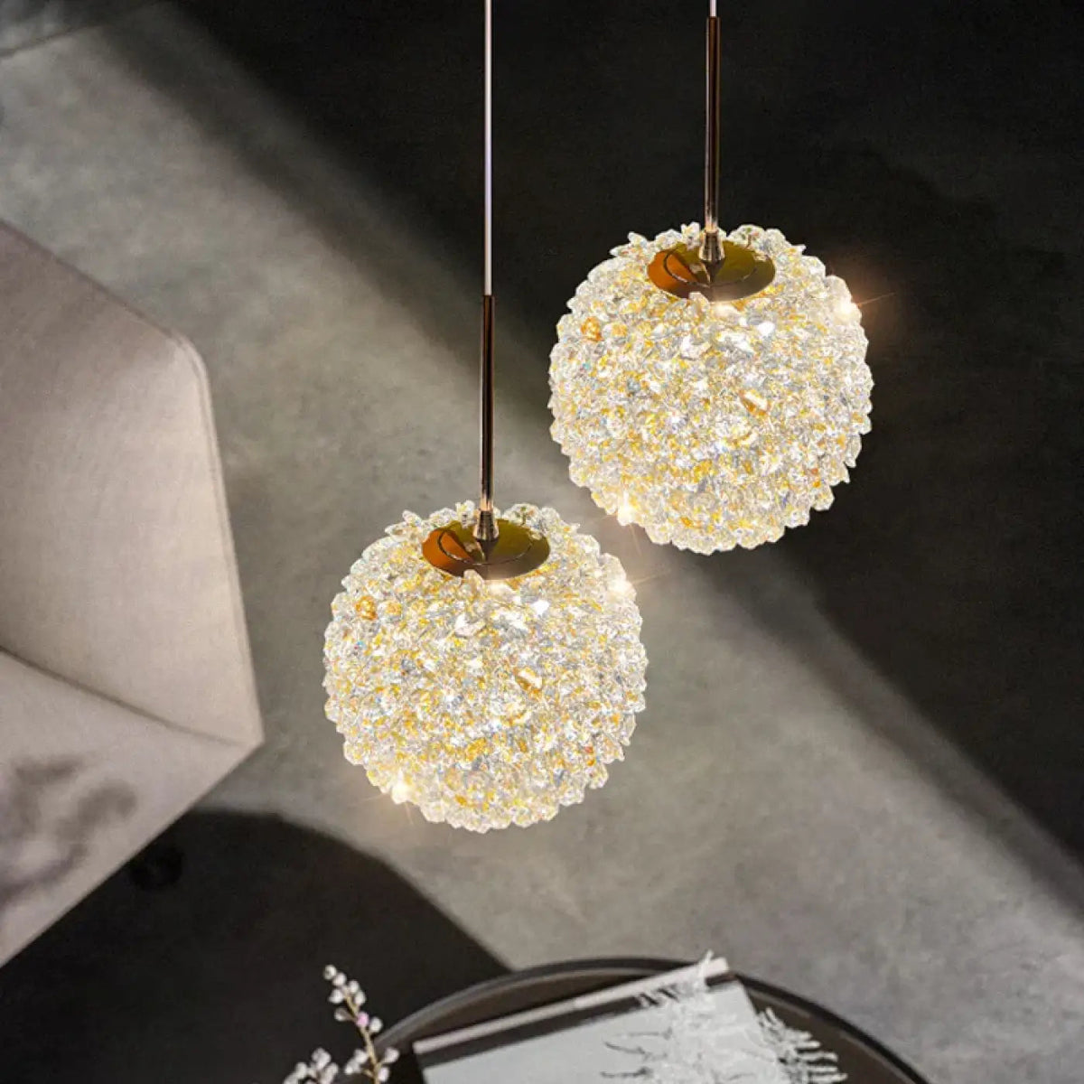 Lampa wisząca okrągła biała | Vorosa