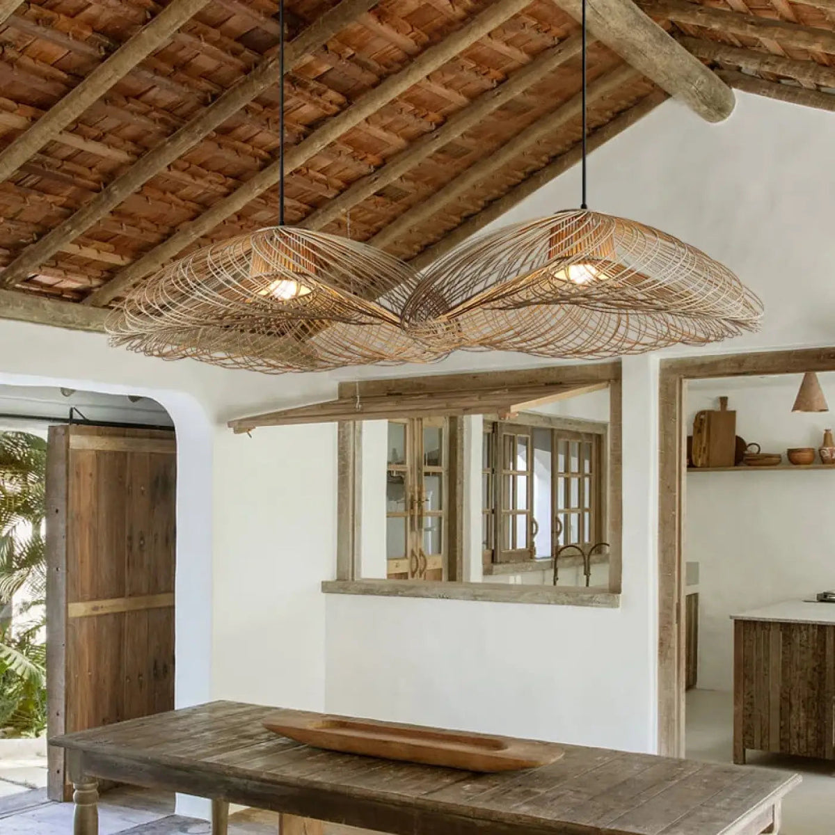 Lampa wisząca organiczna bambusowa naturalna | Nicalda