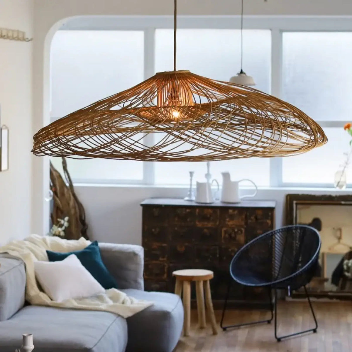 Lampa wisząca organiczna bambusowa naturalna | Nicalda