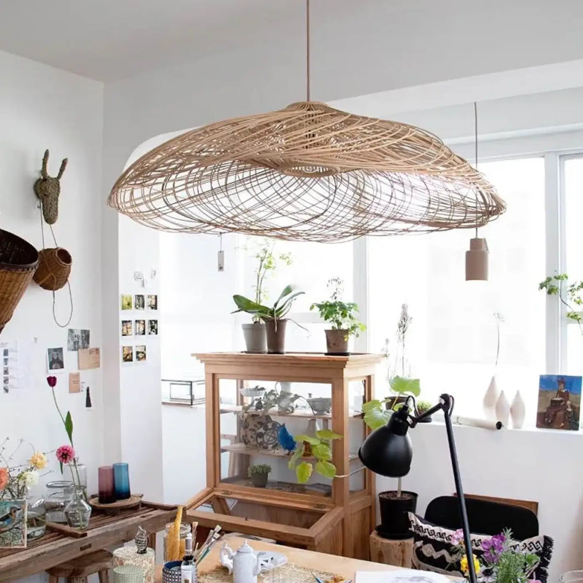 Lampa wisząca organiczna bambusowa naturalna | Nicalda