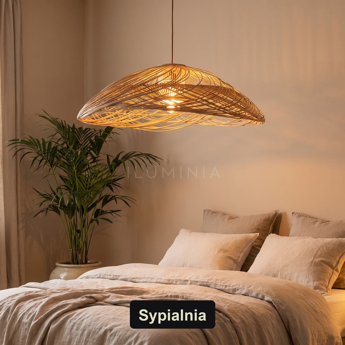 Lampa wisząca organiczna bambusowa naturalna | Nicalda