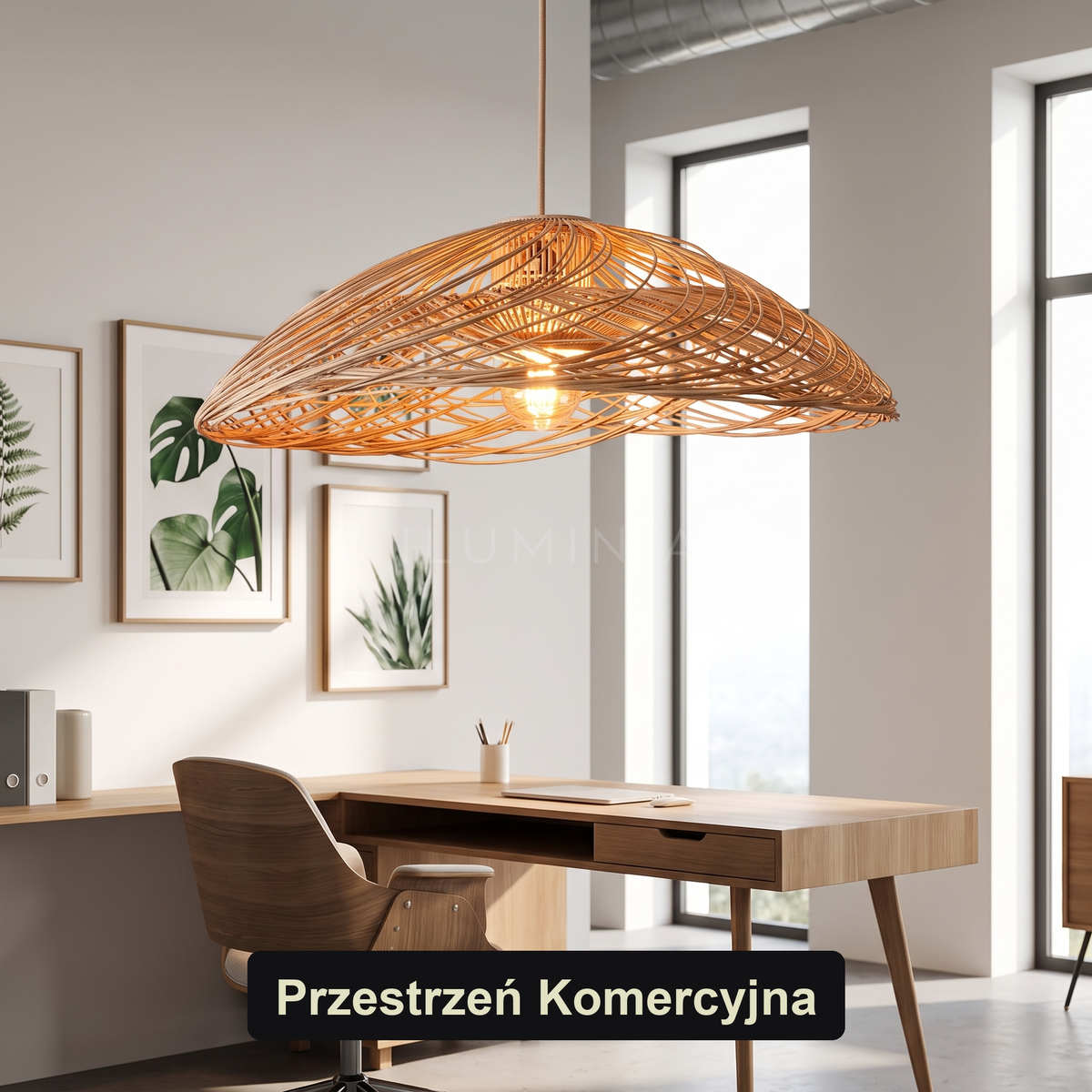 Lampa wisząca organiczna bambusowa naturalna | Nicalda
