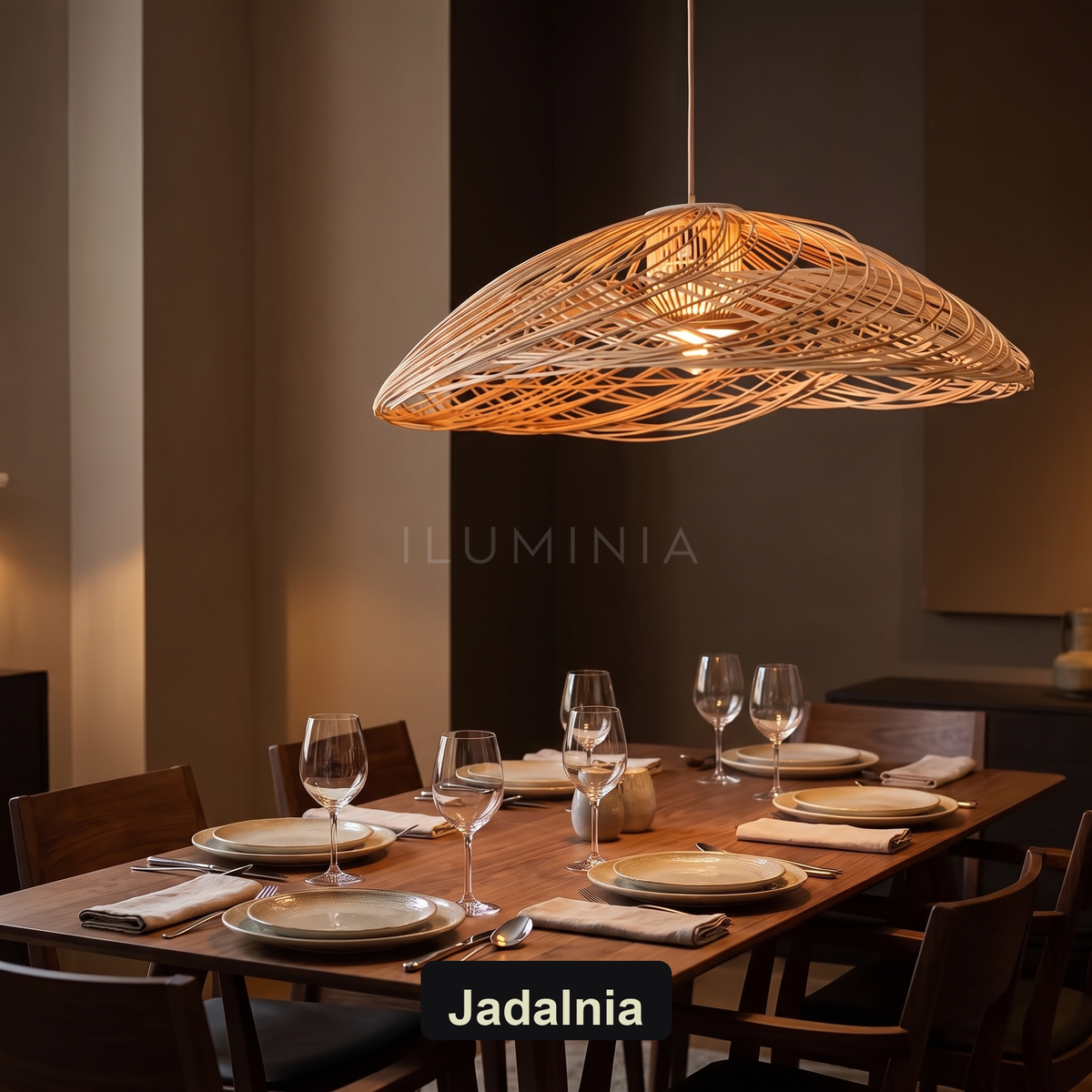 Lampa wisząca organiczna bambusowa naturalna | Nicalda