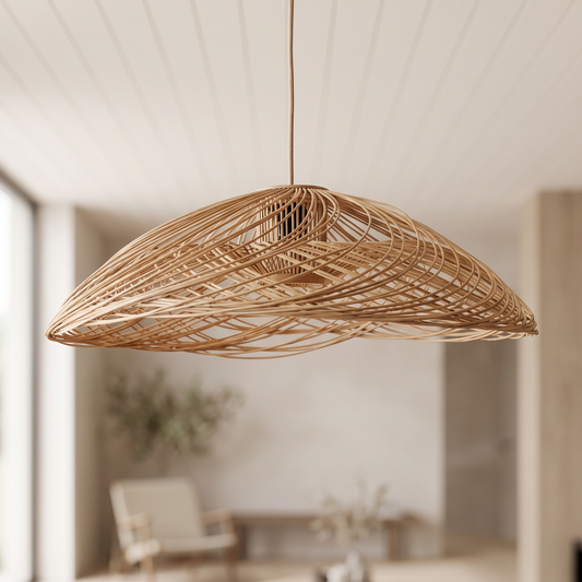 Lampa wisząca organiczna bambusowa naturalna | Nicalda