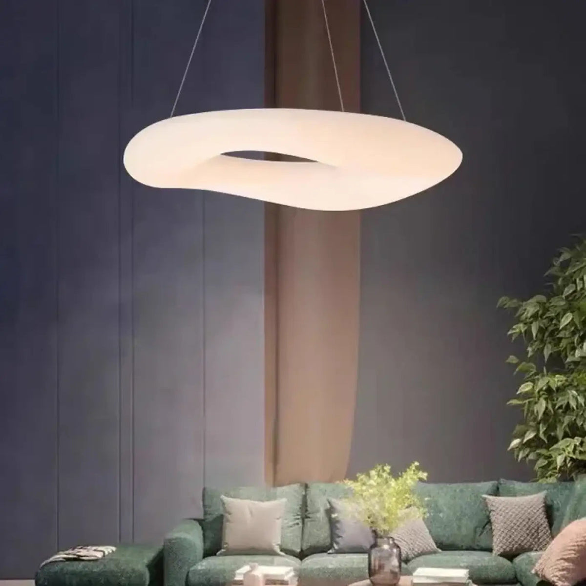 Lampa wisząca organiczna owalna biała | Gidita