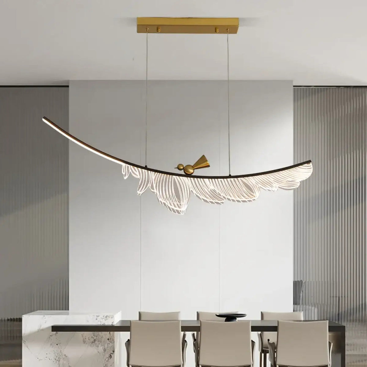 Lampa wisząca oryginalna akrylowa złota | Dormenna