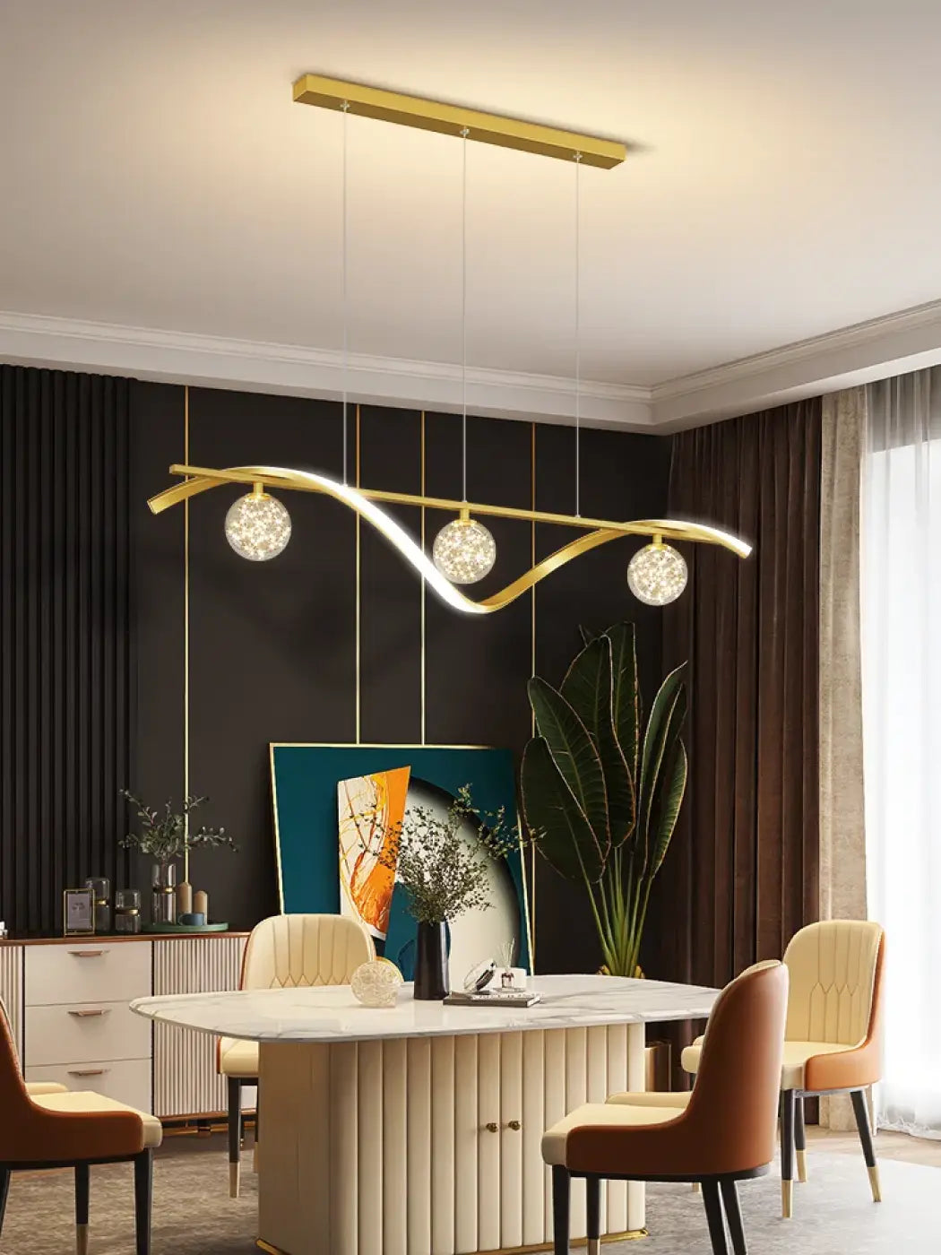 Lampa wisząca oryginalna kula złota | Loresca