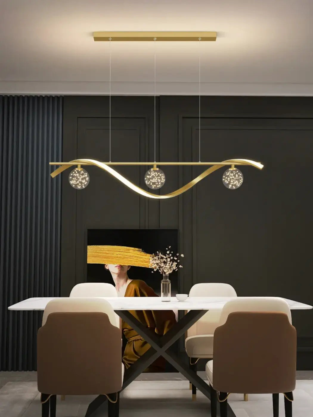 Lampa wisząca oryginalna kula złota | Loresca