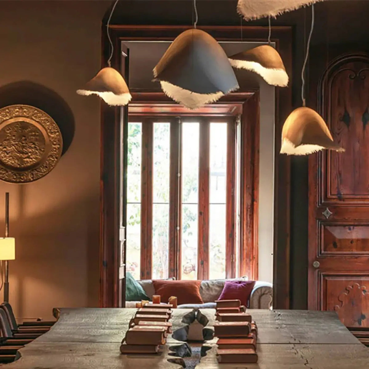 Lampa wisząca oryginalna metalowa biała | Pralante
