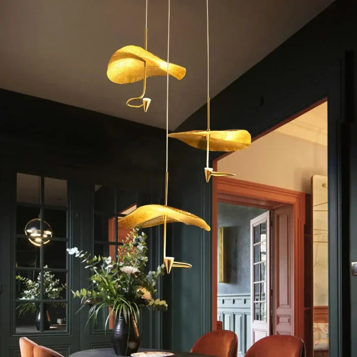 Lampa wisząca oryginalna metalowa złota | Bellora