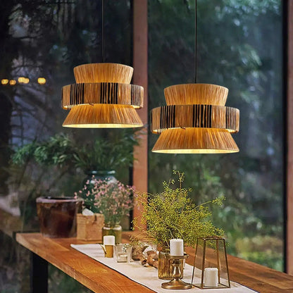 Lampa wisząca oryginalna naturalna rattan | Serenza