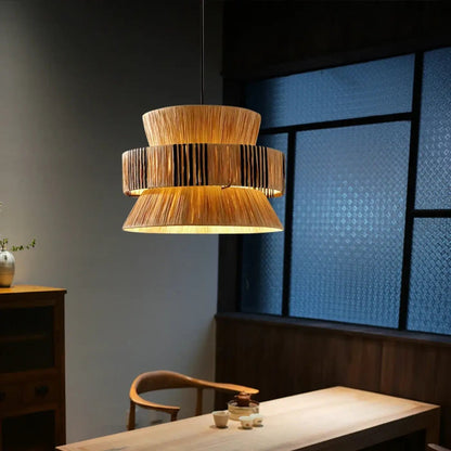 Lampa wisząca oryginalna naturalna rattan | Serenza