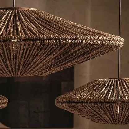 Lampa wisząca oryginalna rattan brązowa | Florelia