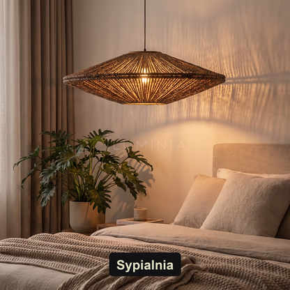 Lampa wisząca oryginalna rattan brązowa | Florelia