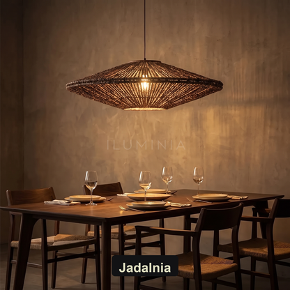 Lampa wisząca oryginalna rattan brązowa | Florelia