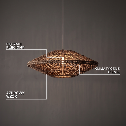 Lampa wisząca oryginalna rattan brązowa | Florelia