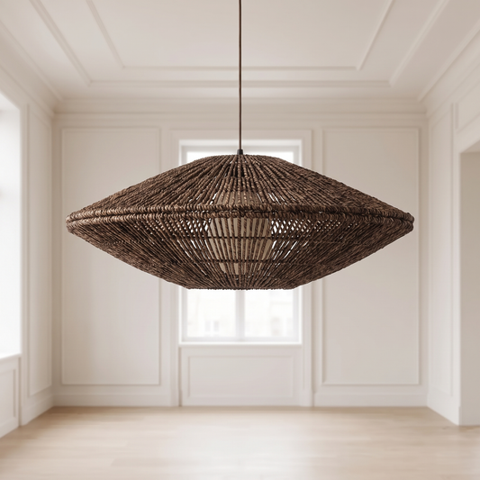 Lampa wisząca oryginalna rattan brązowa | Florelia