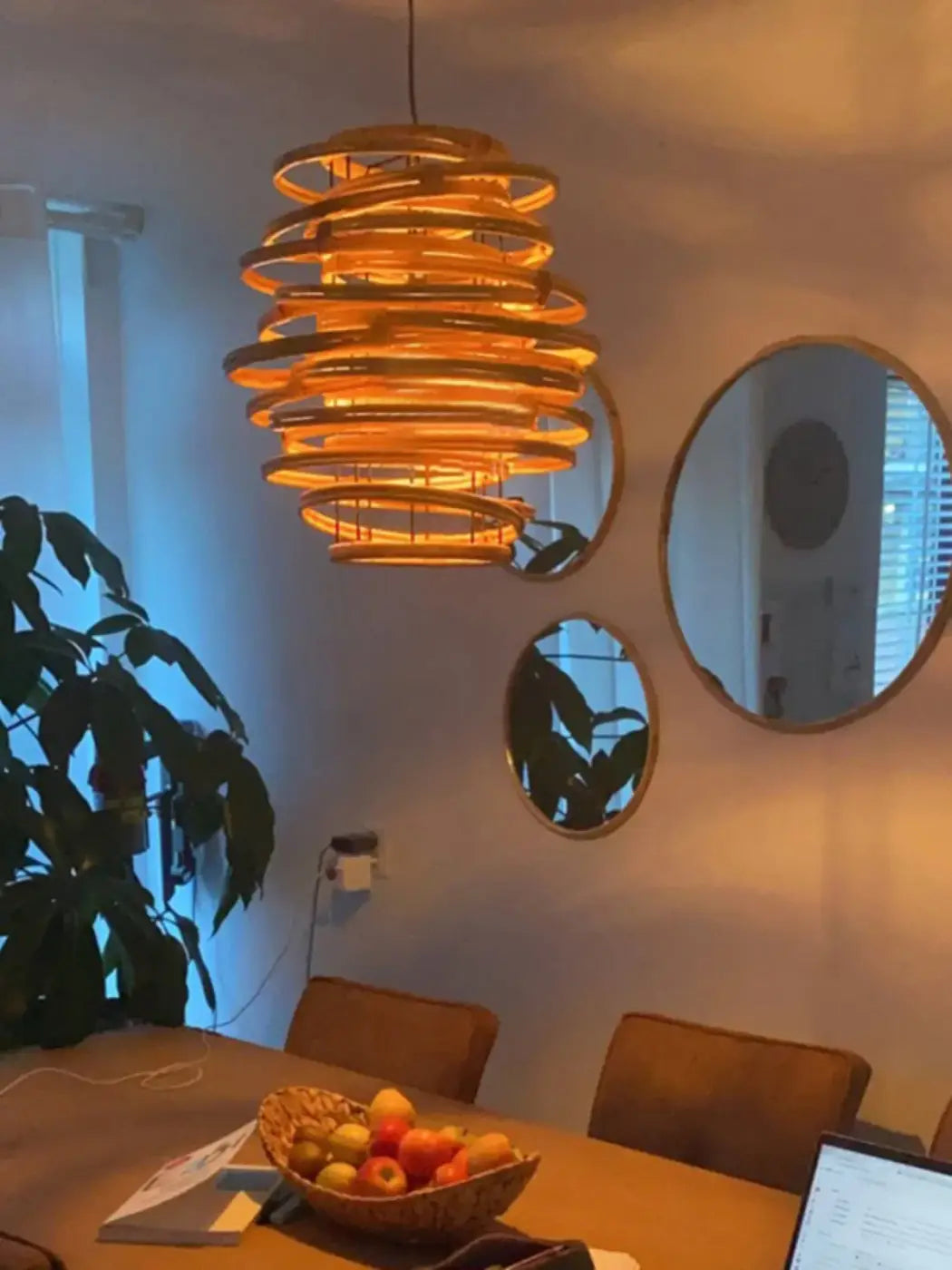 Lampa wisząca oryginalna rattan spiralna | Ubalalda