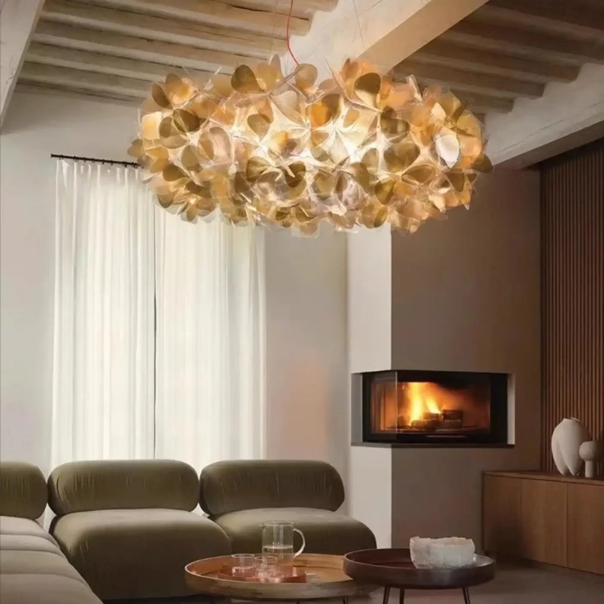 Lampa wisząca oryginalna złota biała | Ubalicia