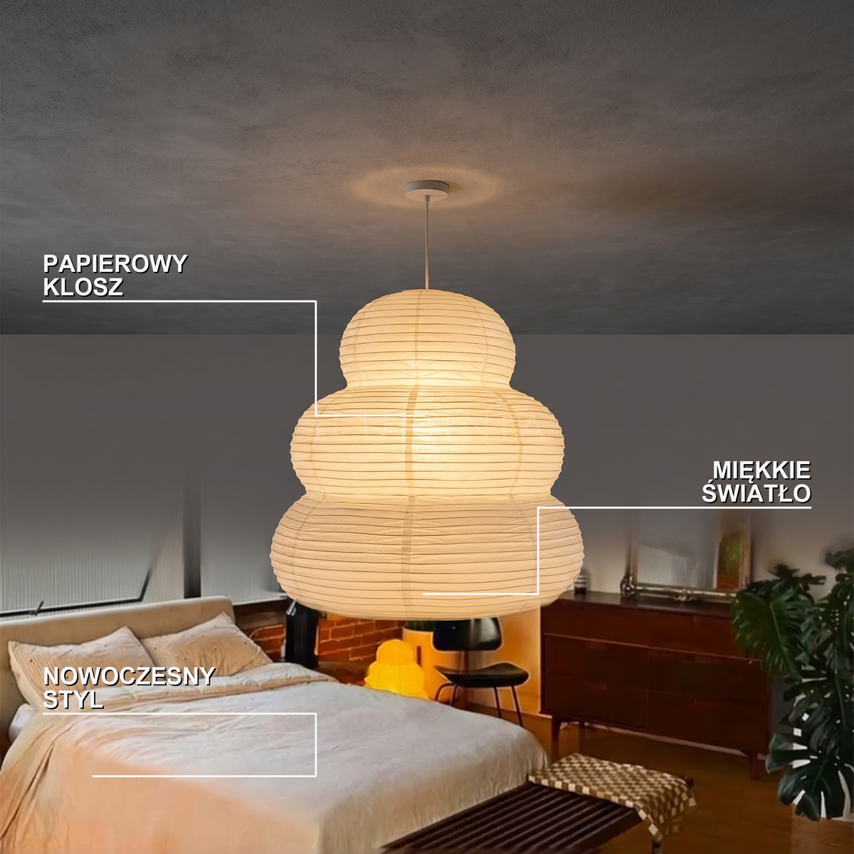 Lampa wisząca papier | Ravoria