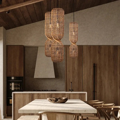 Lampa wisząca rattan do sypialni | Poletta