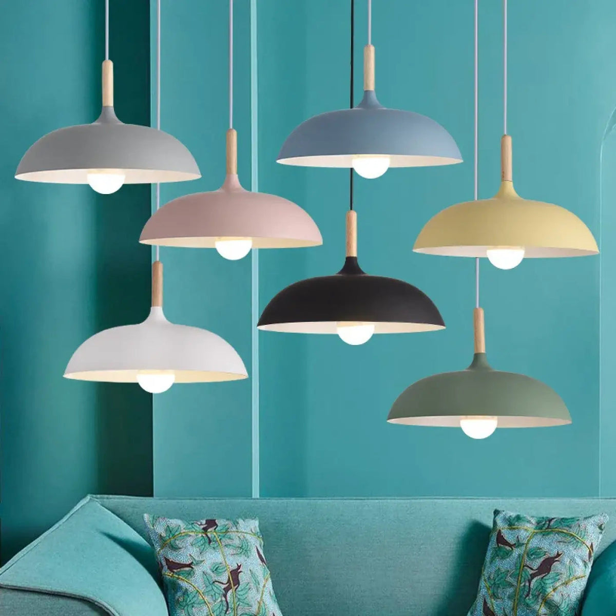Lampa wisząca skandynawska drewniana | Mandanta