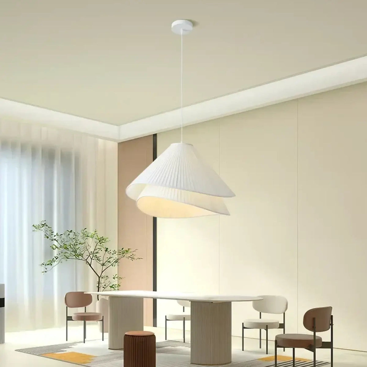 Lampa wisząca skandynawska metalowa biała | Remilda