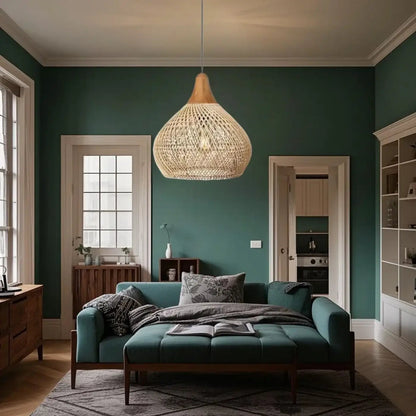 Lampa wisząca skandynawska naturalna rattan | Melanta