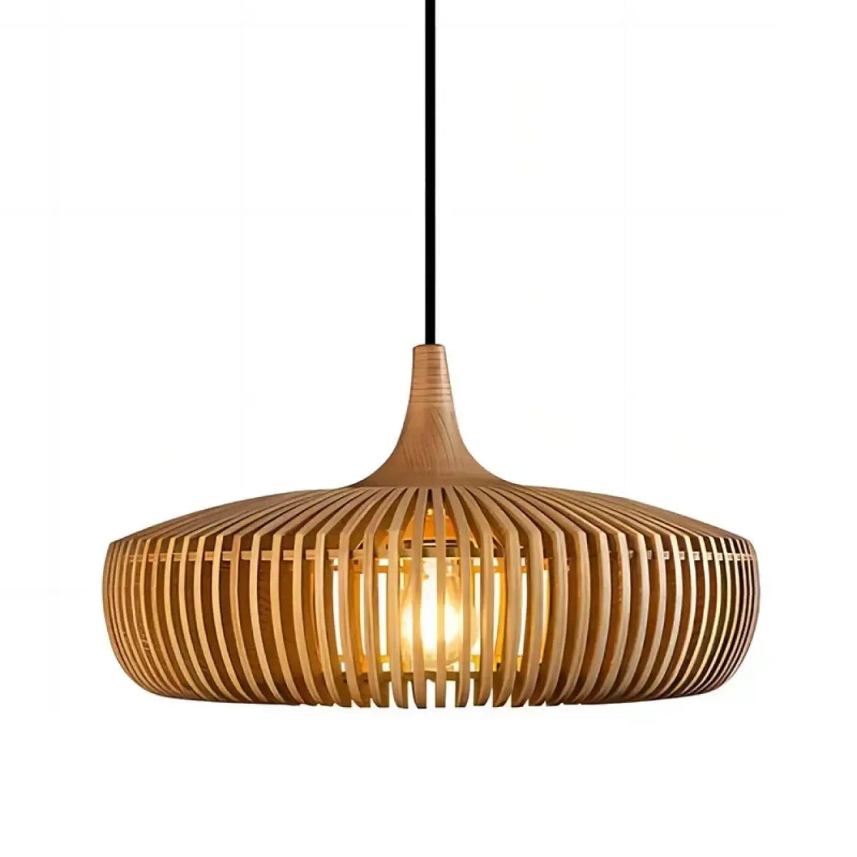 Lampa wisząca skandynawska rattan drewniana | Sotticia