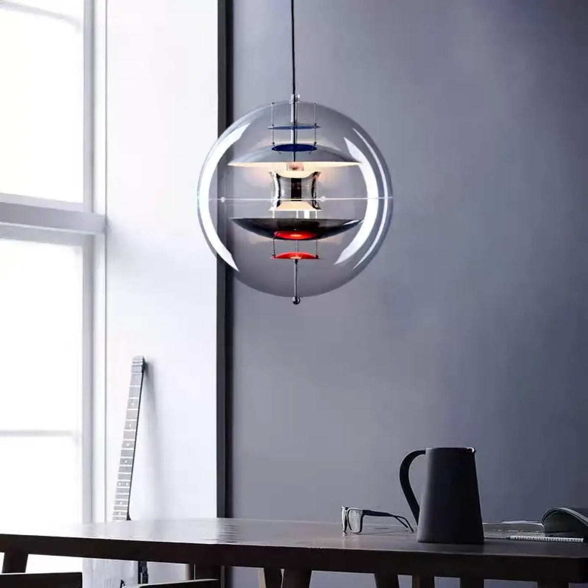 Lampa wisząca srebrna kula | Estezza