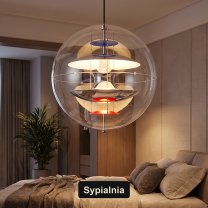Lampa wisząca srebrna kula | Estezza