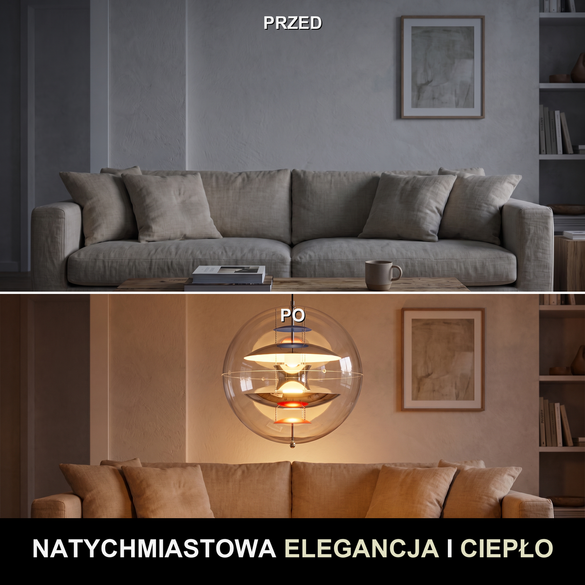 Lampa wisząca srebrna kula | Estezza