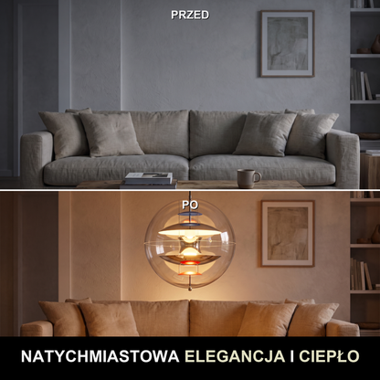 Lampa wisząca srebrna kula | Estezza