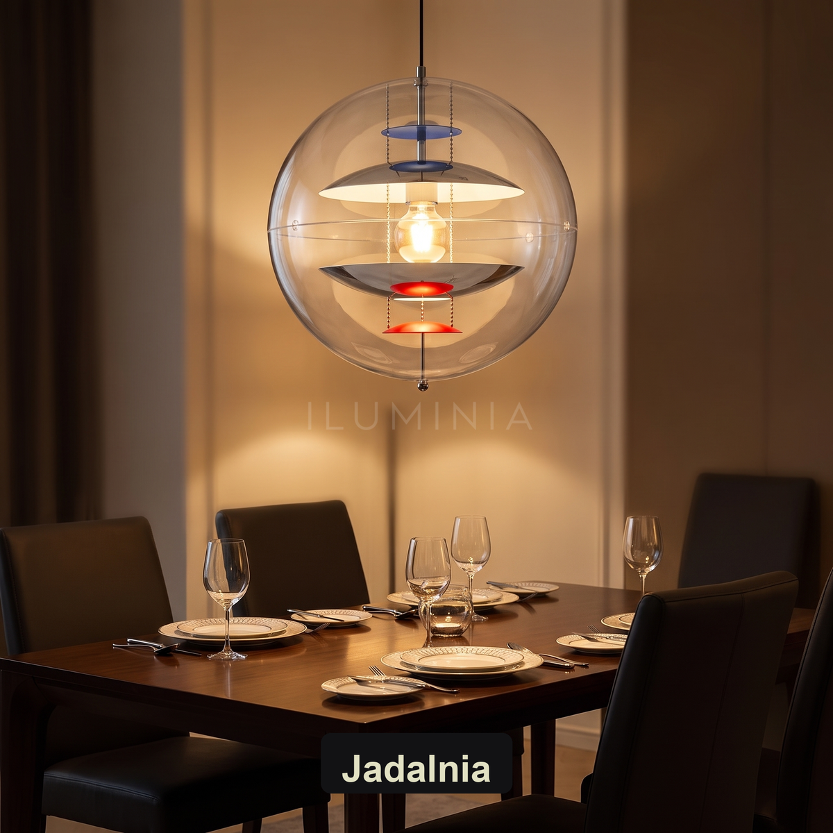 Lampa wisząca srebrna kula | Estezza